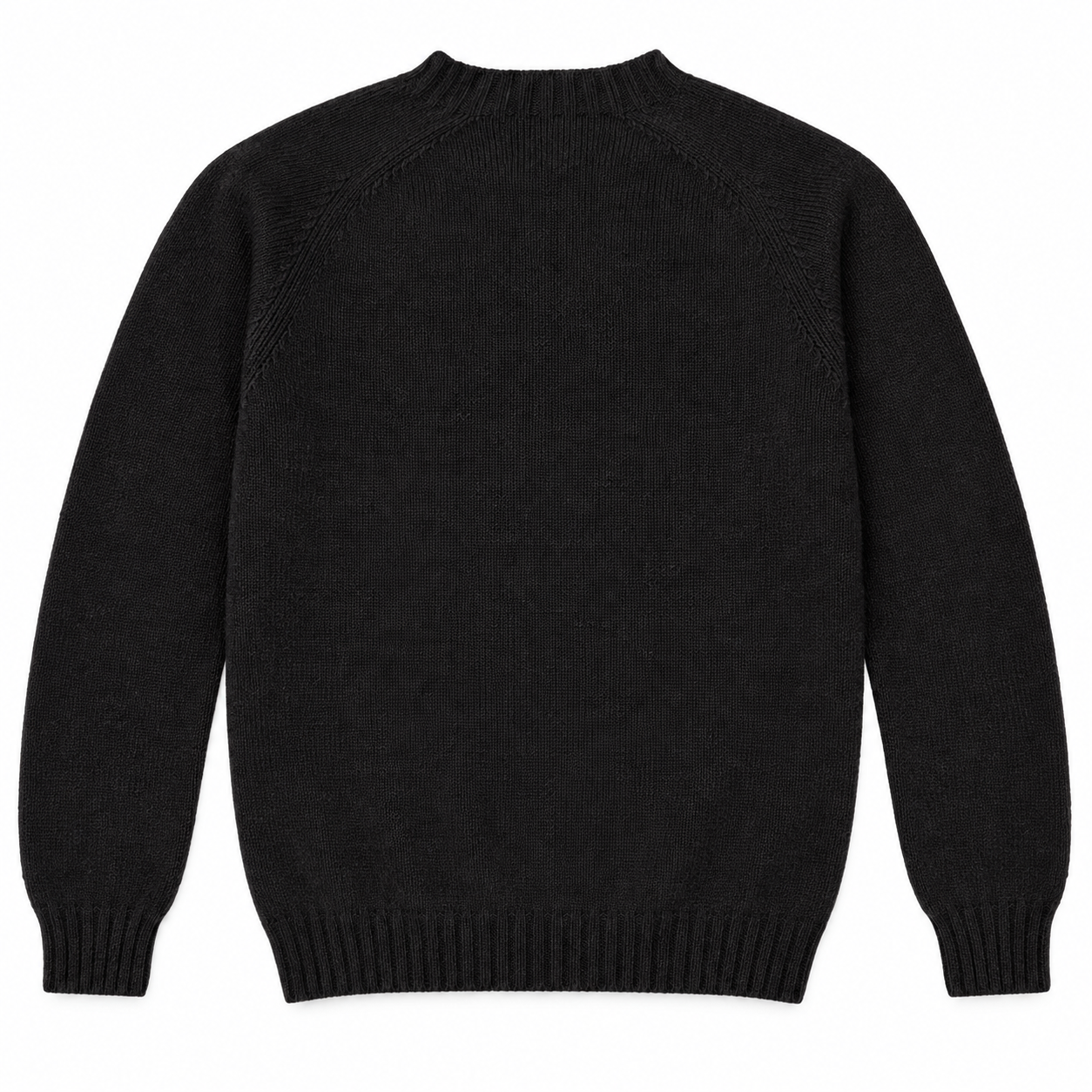 Harley of Scotland Herren-Wollpullover Black Vorderansicht